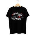 TYPOGRAPHY I LOVE U CASUAL COOL LOVE DOPE GRAPHIC BLACK T-SHIRT 11