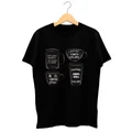 TYPOGRAPHY COFFEE TEA VINTAGE CASUAL GRAPHIC BLACK T-SHIRT 09