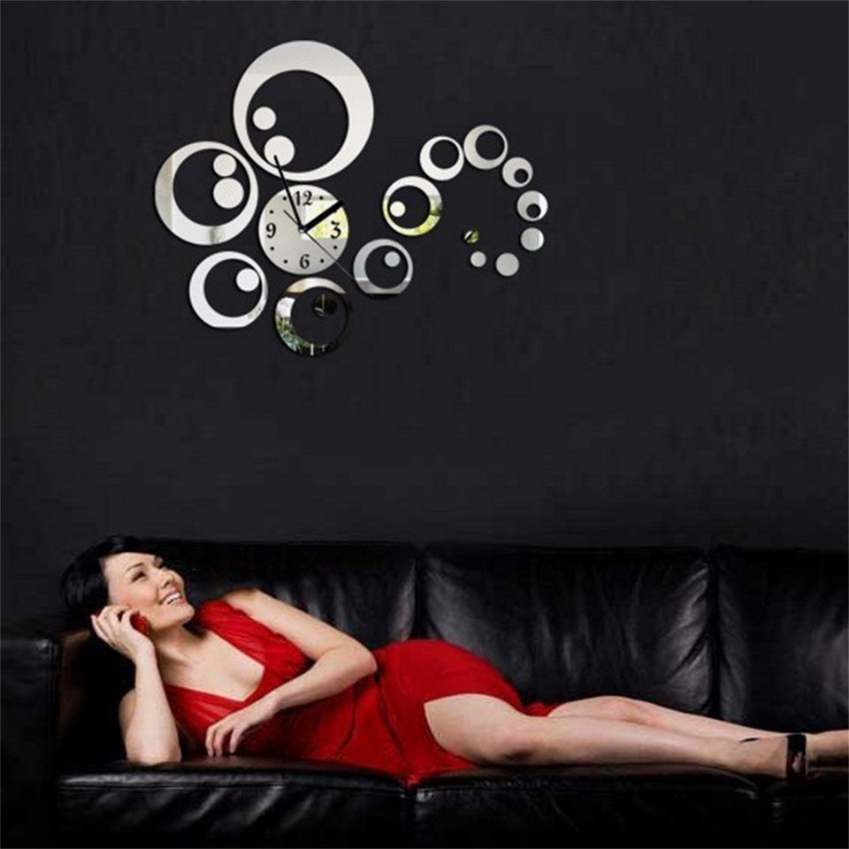 23 Pcs/Set DTY Home Decor Mirror Wall Stickers Clock Living Room Wall Clock Room Decor
