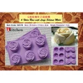 6 Holes Round Roses Silicone Mousse Mould