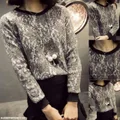 NJ Fashion Lace Design Women Sweater Top