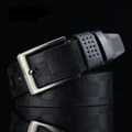 Men New Style Leather Belt Pin Buckle MBT88664-1 Black