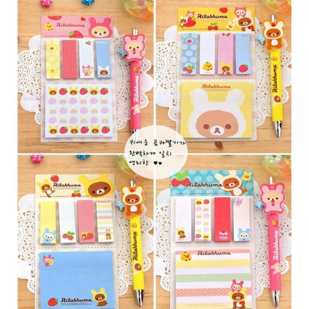 Pads Paper Removable Cute Bear Memo Sticky Notes Book Marker