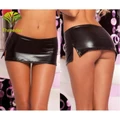 Sexy Women Black Patent Leather Mini Skirt Party Dance Fetish Lingerie Clubwear