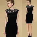 Fashion Women Black Bodycon Slim Evening Lace Dress
