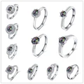 Square Geometric Crystal Zircon Rainbow Ring For Women