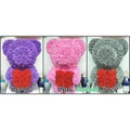 Muimui Romantic handcraft Valentine Gift Rubber Flower Bear 3 Colours