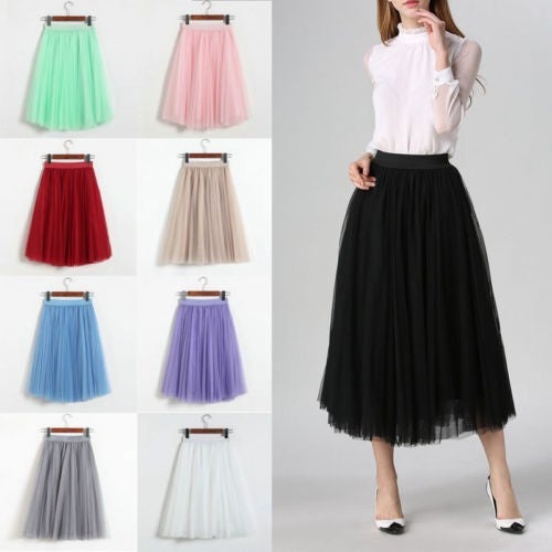 Fashion Adult Women Party Costume Petticoat Princess Tulle Tutu Skirt Pettiskirt