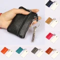 Women Men Genuine Real Leather Small Coin Card Key Ring Pouch Mini Wallet