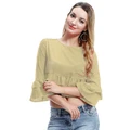 Lady's blouse flounced female T-shirt