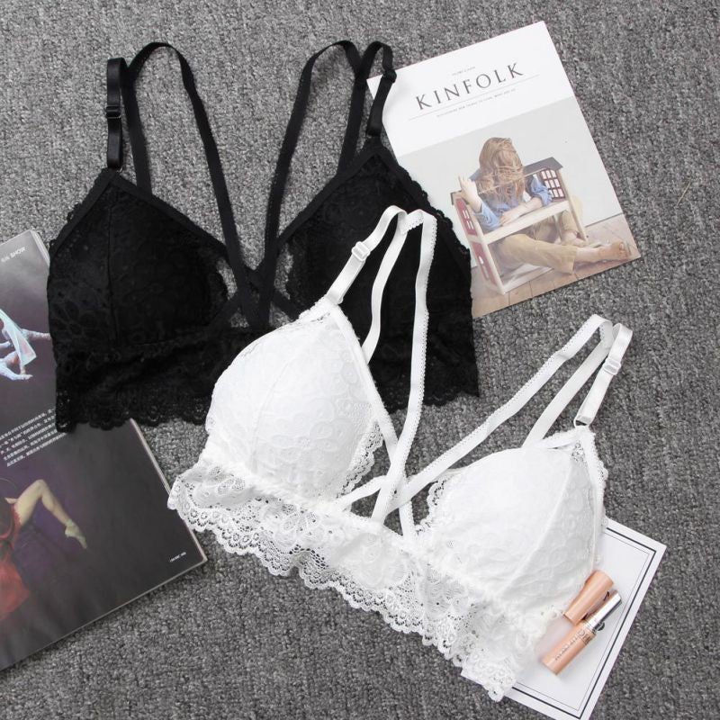 Sexy Women Hollow Back Tank Top Cushioned Bra without Wires