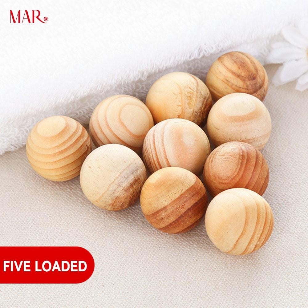 MAR Anti Moth Balls Round Camphor Durable Effective 5 Pcs Wooden Color Home Room