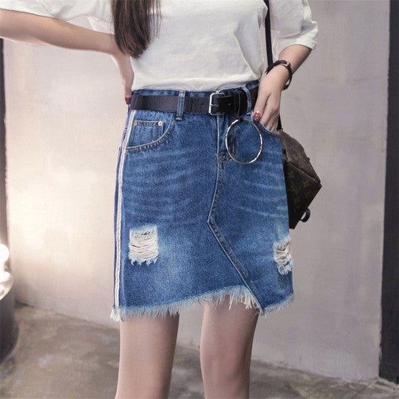 Women's denim Skirt Girls Mini Skirts High Waist Sexy Denim A-Line Jeans Skirt