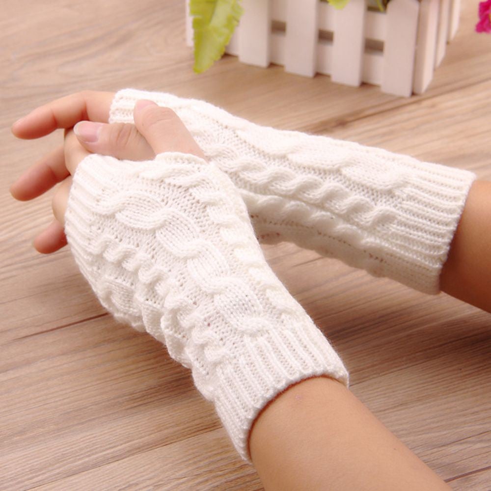 Men Soft Mitten Warm Unisex Gloves Fingerless Winter