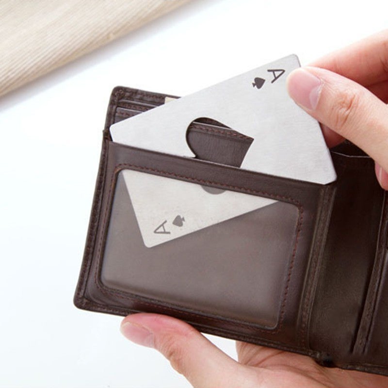 Playing Card Ace of Spades Poker Bar Tool Bottle Soda Beer Cap Opener Gift