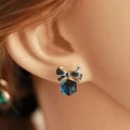 ??Ready Stock??Women Anti-Allergy Earrings Bowknot Crystal Ear Studs
