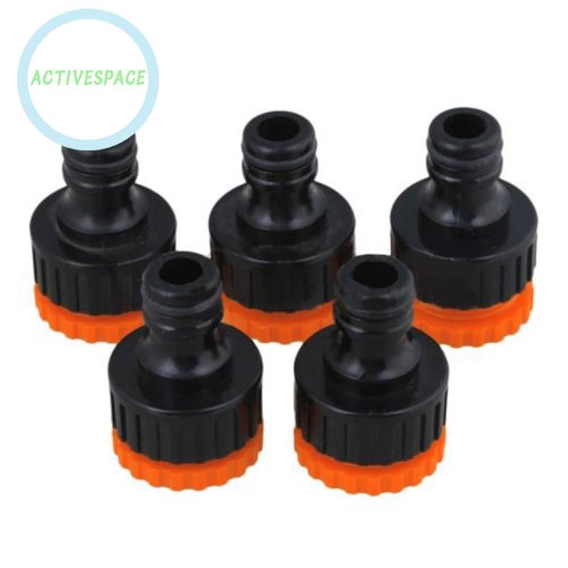 AS?5Pcs Set Black Plastic Female Thread Faucet To Garden Hose Quick Connector