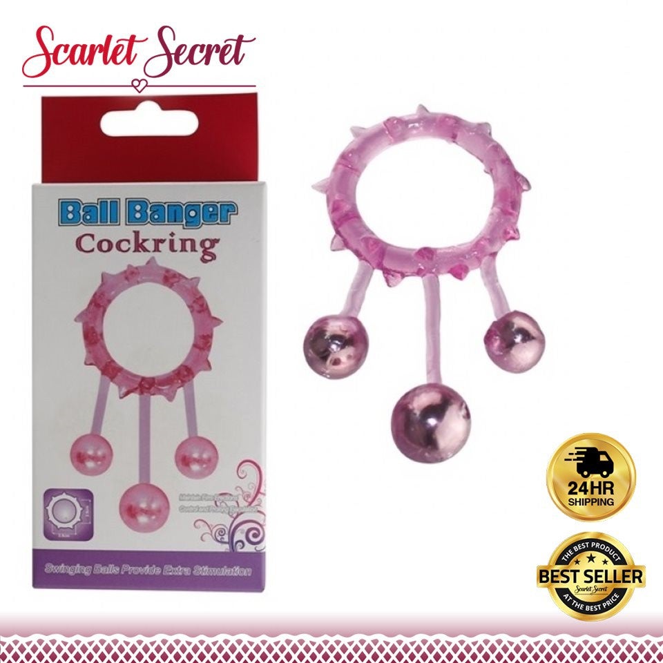 [24hrs SHIP MY] Ball Banger Ring with swing balls delay orgasm sex toy for men waterproof
