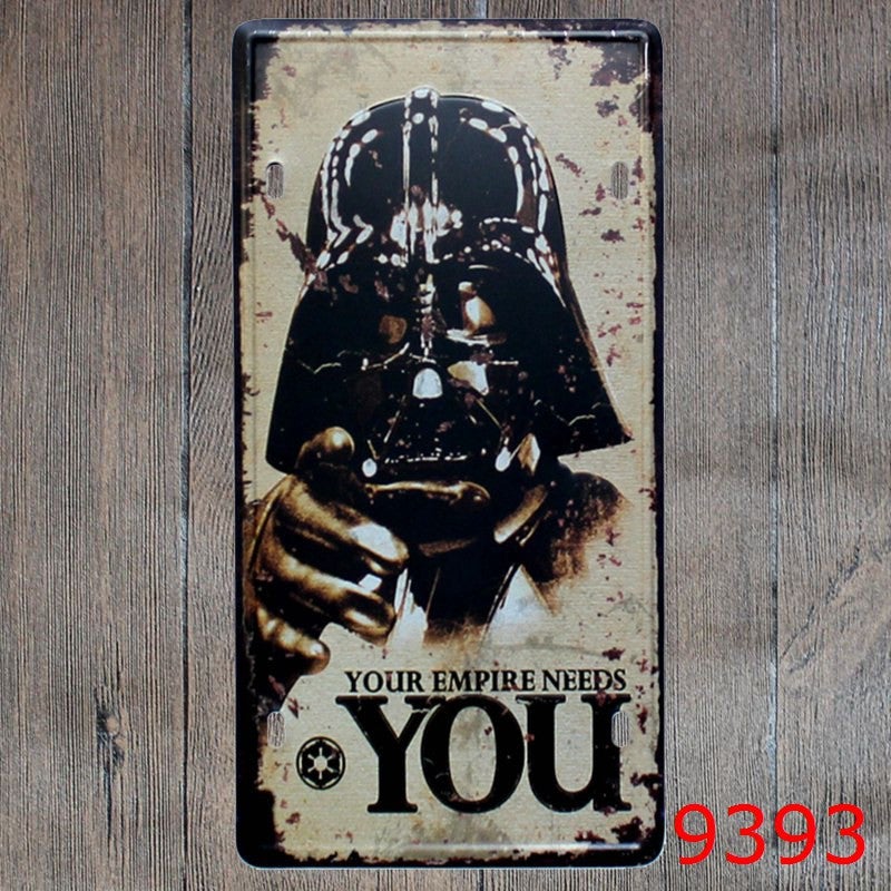 Movie Carplates Retro vintage Metal tin signs License wall art craft