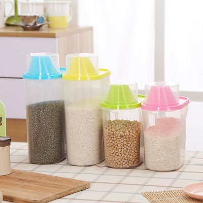 Plastic sealed jar kitchen food storage tanks cereal cans covered storage box