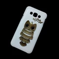 3D Skin Case for Samsung Galaxy E7, Cute Retro Metal Owl Branch Back Hard Cover