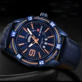 NAVIFORCE Watches Sport Leather Quartz Date Clock Men's Waterproof Wrist Watches