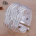 Ellastore Women's 925 Sterling Silver Claw Ring Woven Mesh Style Gift US 8