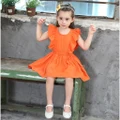 1-9Y Princess Dress Girls Clothing Dinner Party Baby dress Cotton Ruffle sleeve