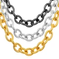 U7 New Chunky Punk Chain Necklace For Men-3 Colors/5 Sizes