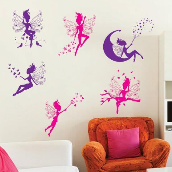 Flower fairy little angel Wall Sticker Decal Wallpaper PVC Mural Art House