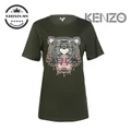 ?KENZO? Original T-shirt Short Sleeve ArmyGreen Colour Black Words