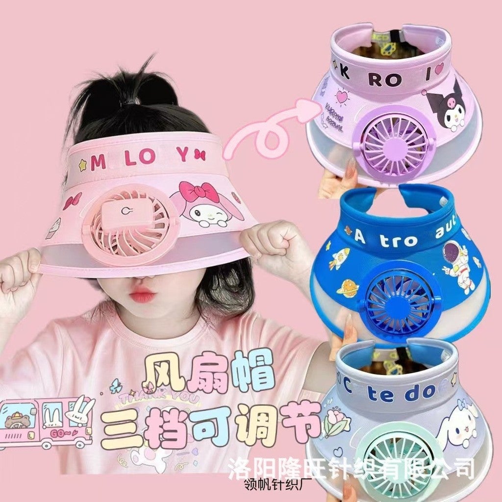 Children Sun Hat with Fan Summer Travel Ultraman Sun Hat Boy Baby Boy Girl Sun Hat 3B54
