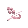 Razer PBT Keycap + Coiled Cable Upgrade Set - Colored Doubleshot PBT Keycaps with Matching Cable - Durable Doubleshot PBT - Braided Fiber Cable - USB-C to USB-A - Quartz Pink