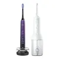 Philips Sonicare DiamondClean 9000 Electric Toothbrush Special Edition & Cordless Power Flosser Bundle Pack - Purple