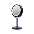 Allure Vogue Illuminated Metal Double Sided Mirror - Black