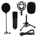 USB Gaming Microphone Kit 6-Piece Set - Black