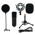 USB Gaming Microphone Kit 6-Piece Set - Black