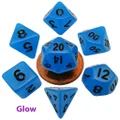 MDG: Mini Polyhedral Dice Set - Marble with Blue Numbers