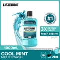 Listerine Mouthwash Cool Mint With 4 Essential Oils (Kills 99.9% Germs That Causes Bad Breath) 1000ml