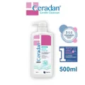 Ceradan Gentle Cleanser (Gentle, Non-foaming Gel, Soap-free + 3:1:1 Ceramide-dominant + For Eczema-prone, Dry & Sensitive Skin) 500ml