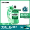 Listerine Freshburst Mouthwash With Spearmint & 4 Essential Oil (Kills 99.9% Germs That Causes Bad Breath) 1000ml