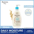 Aveeno Baby Daily Moisture Wash And Shampoo With Natural Oat Extract (For Normal To Dry Sensitive Skin) 354ml