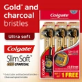 Colgate Slim Soft Charcoal Gold Toothbrush Triple Pack 3s