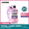 Listerine Total Care Zero Mouthwash Non Alcohol With 6-in-1 Benefits (Reduce Plaque Freshen Breath And Help Keep Teeth Naturally White For 12hr Protection) 1000ml