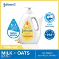 Johnson's Baby Baby Milk + Oats Moisturizing Bath Cleanses Without Drying (Washes Away 99.9% Germs) 1000ml