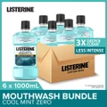 Listerine Zero Less Intense Mouthwash Cool Mint (For Fresher Breath) 1l X 6s (Per Carton)
