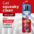 Colgate Slim Soft Flex Clean Charcoal Toothbrush Value Pack 2 Pieces