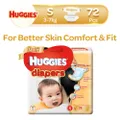 Huggies Gold Diapers Size S (For 3kg To 7kg) 72s
