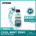 Listerine Zero Non Alcohol Mouthwash Cool Mint Less Intense Taste (Kills 99.9% Germs That Causes Bad Breath) 100ml
