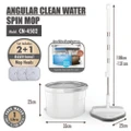 Houze The Angular Clean Water Spin Mop Grey (Dual Bucket System + Seperates Clean And Dirty Water) 1s